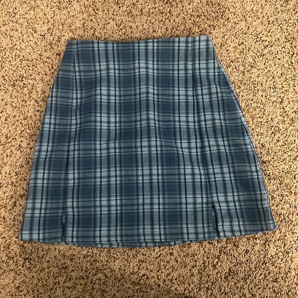 Brandy Melville blue plaid skirt